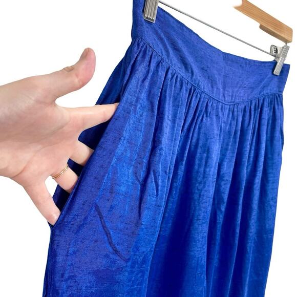 Vintage 90s Electric Blue Palazzo Pant New Name in Town Size Small - Picture 2 of 13